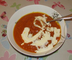 Roasted squash and cumin soup