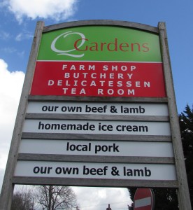 Q Gardens sign