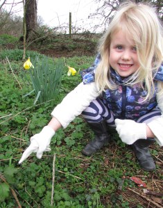 Gathering nettles in the spring time