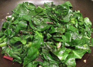 Garlic tossed swiss chard